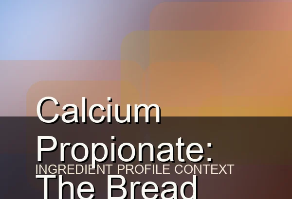 Calcium Propionate: The Bread Preservative That Keeps Mold Away