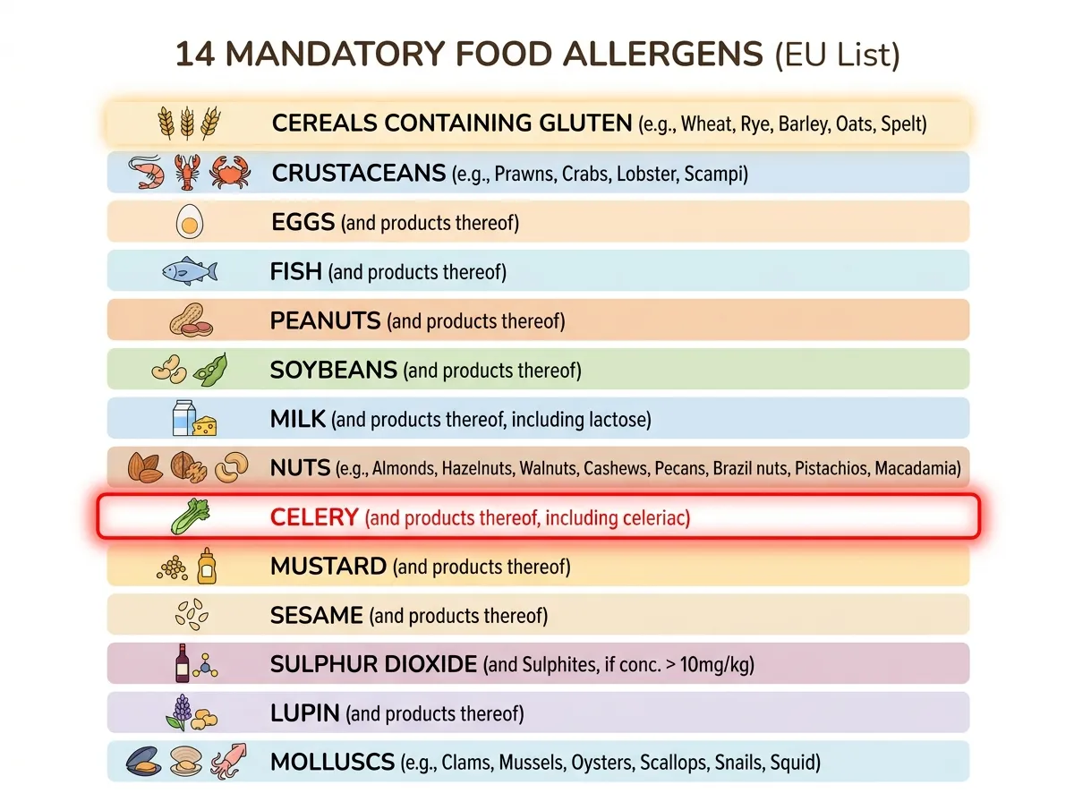 Why celery is on the EU "Top 14" allergen list