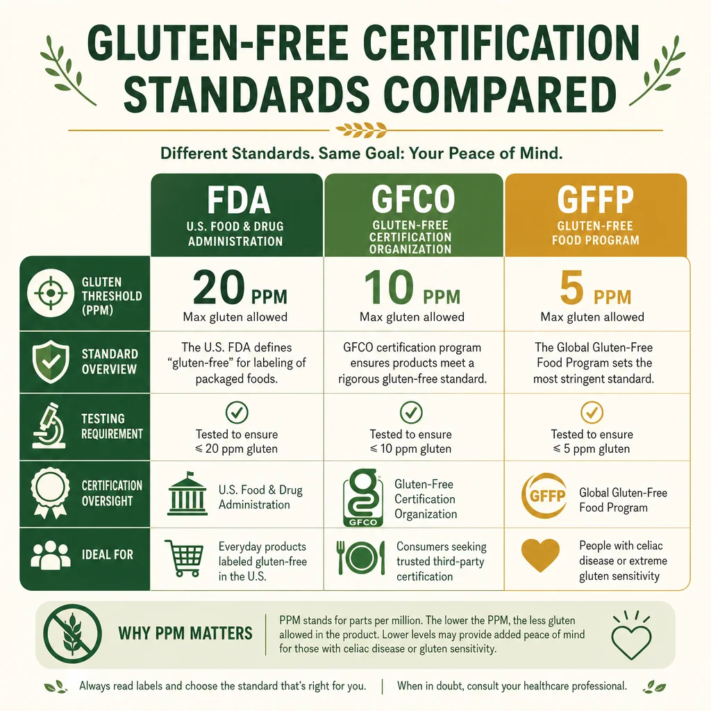 Gluten-Free Labeling: FDA Rules, the 20 PPM Threshold, and Third-Party Certification