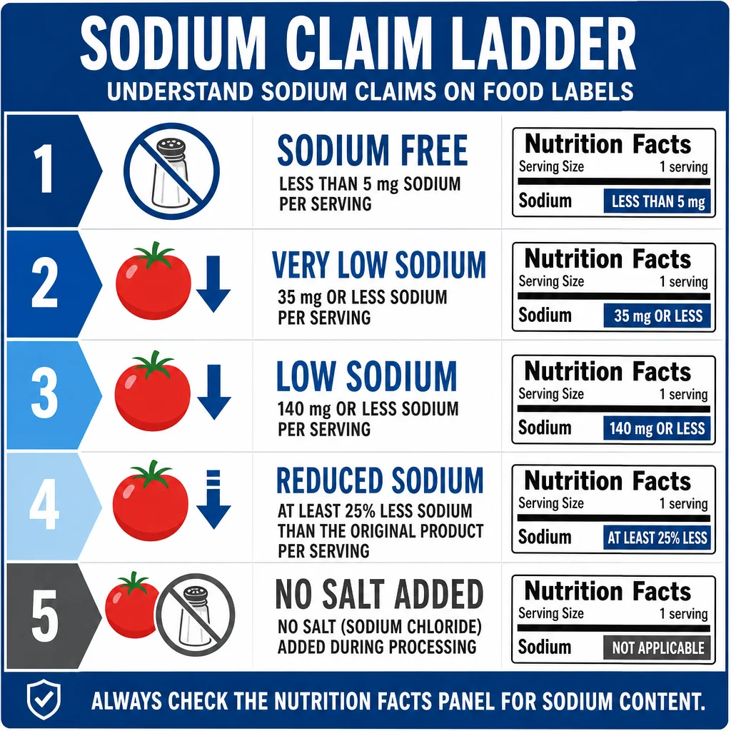 Low Sodium, Reduced Sodium, and No Salt Added Are Different