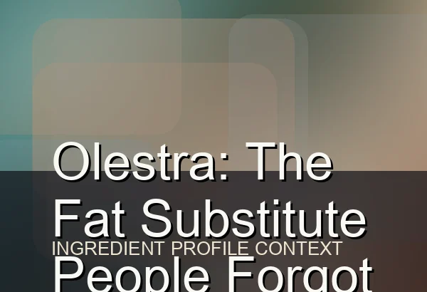 Olestra: The Fat Substitute People Forgot About