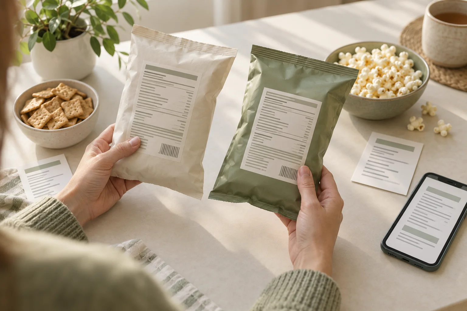 What about ordinary supermarket chips, popcorn and rice cakes?